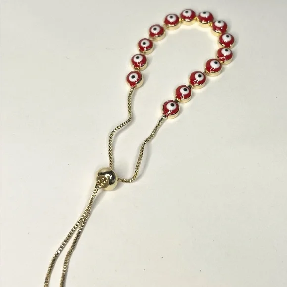 14k gold filled evil eye bracelet - Picture 2 of 3